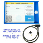 Blue Disability Badge Holder Guard With Lock