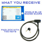 Blue Disability Badge Holder Guard With Lock