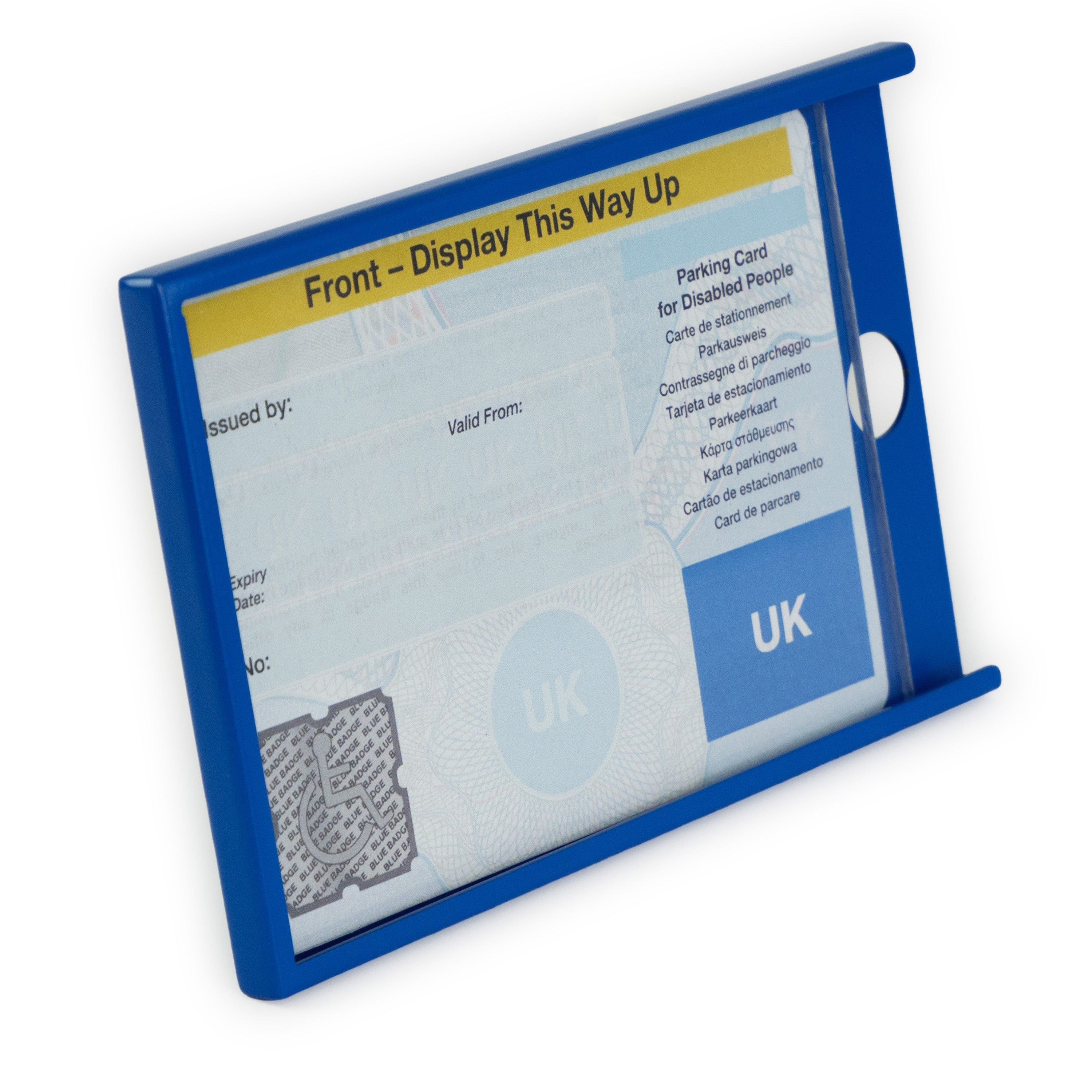 Blue Disability Badge Holder Guard With Lock
