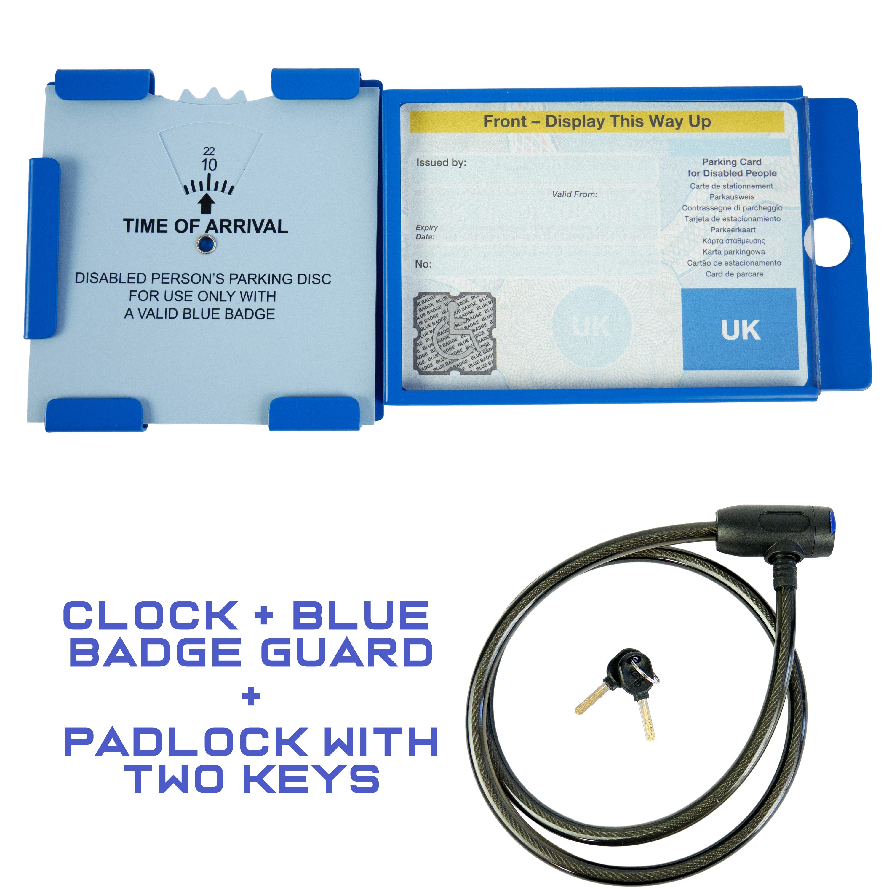Blue Badge Disabled Holder Guard With Parking Time (Not Folding)