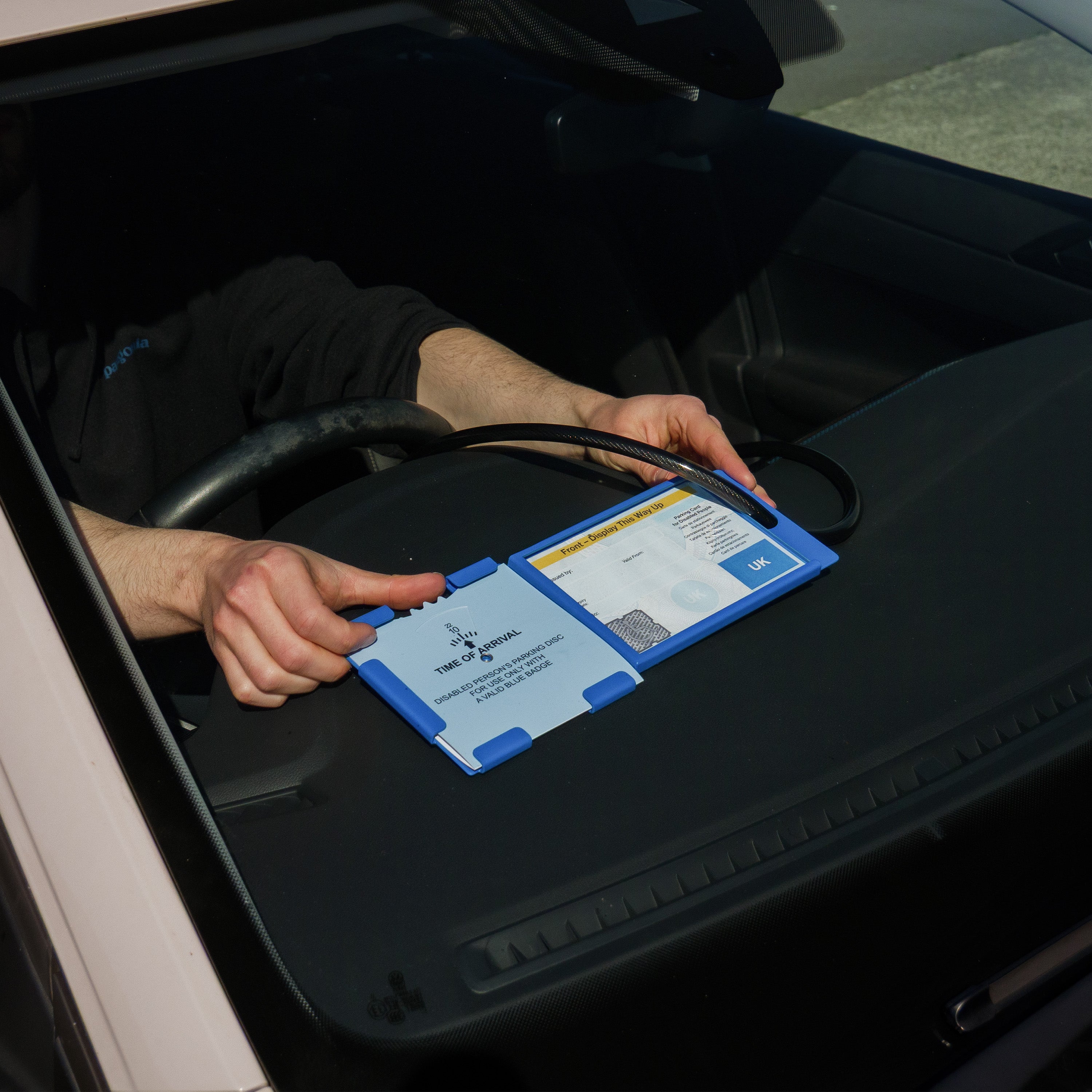 Blue Badge Disabled Holder Guard With Parking Time (Not Folding)