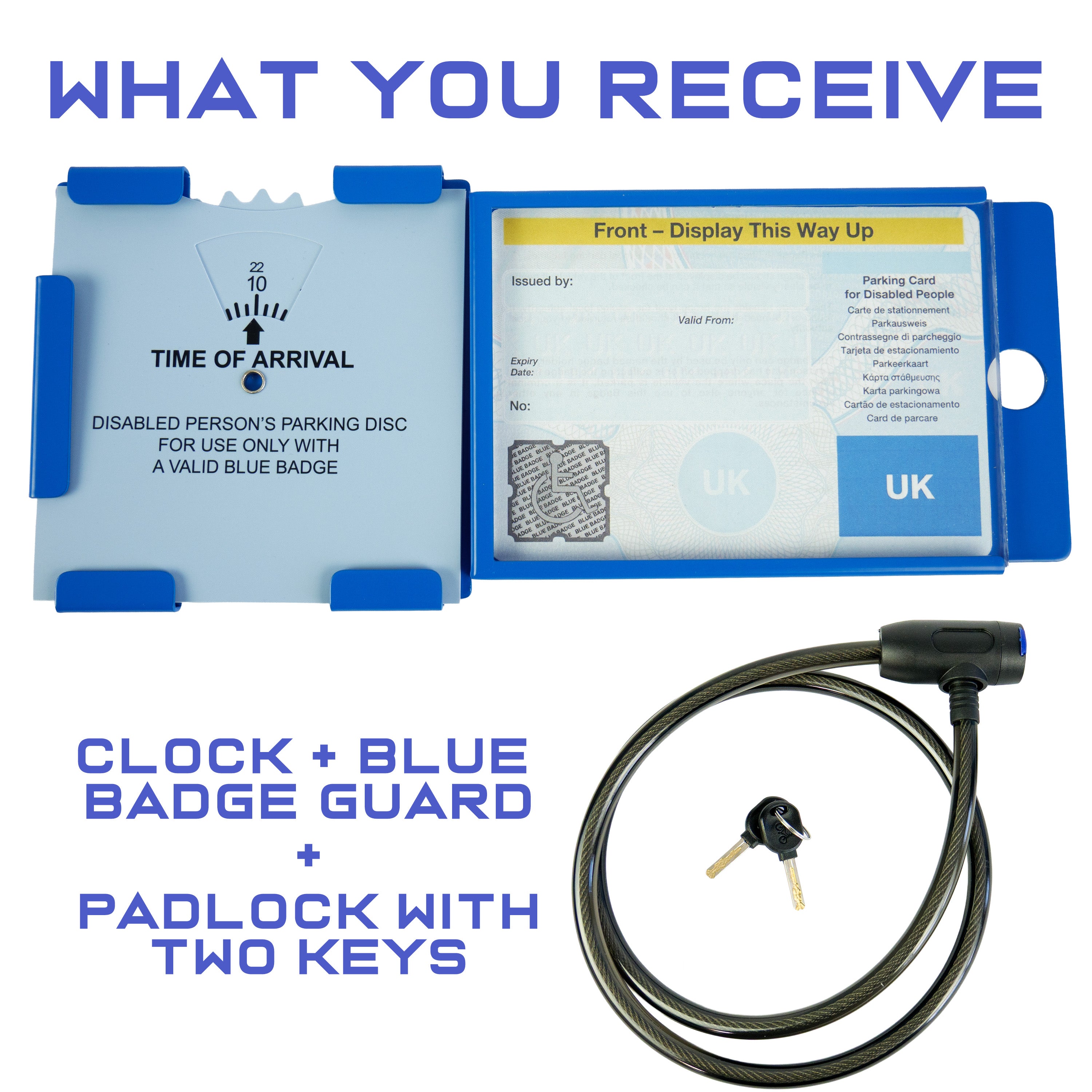 Blue Badge Disabled Holder Guard With Parking Time (Not Folding)