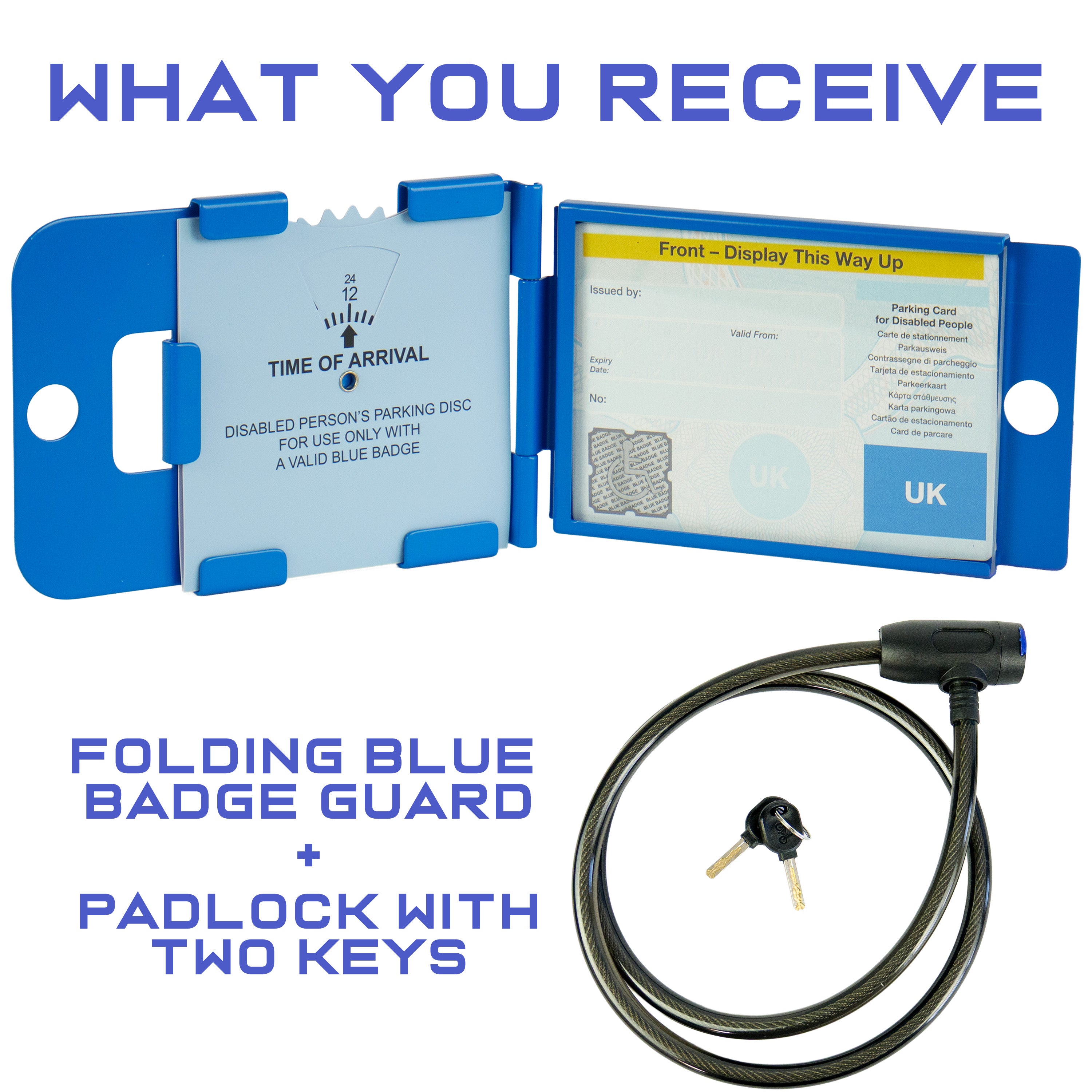 Folding Blue Badge Disabled Holder Guard With Parking Time Clock