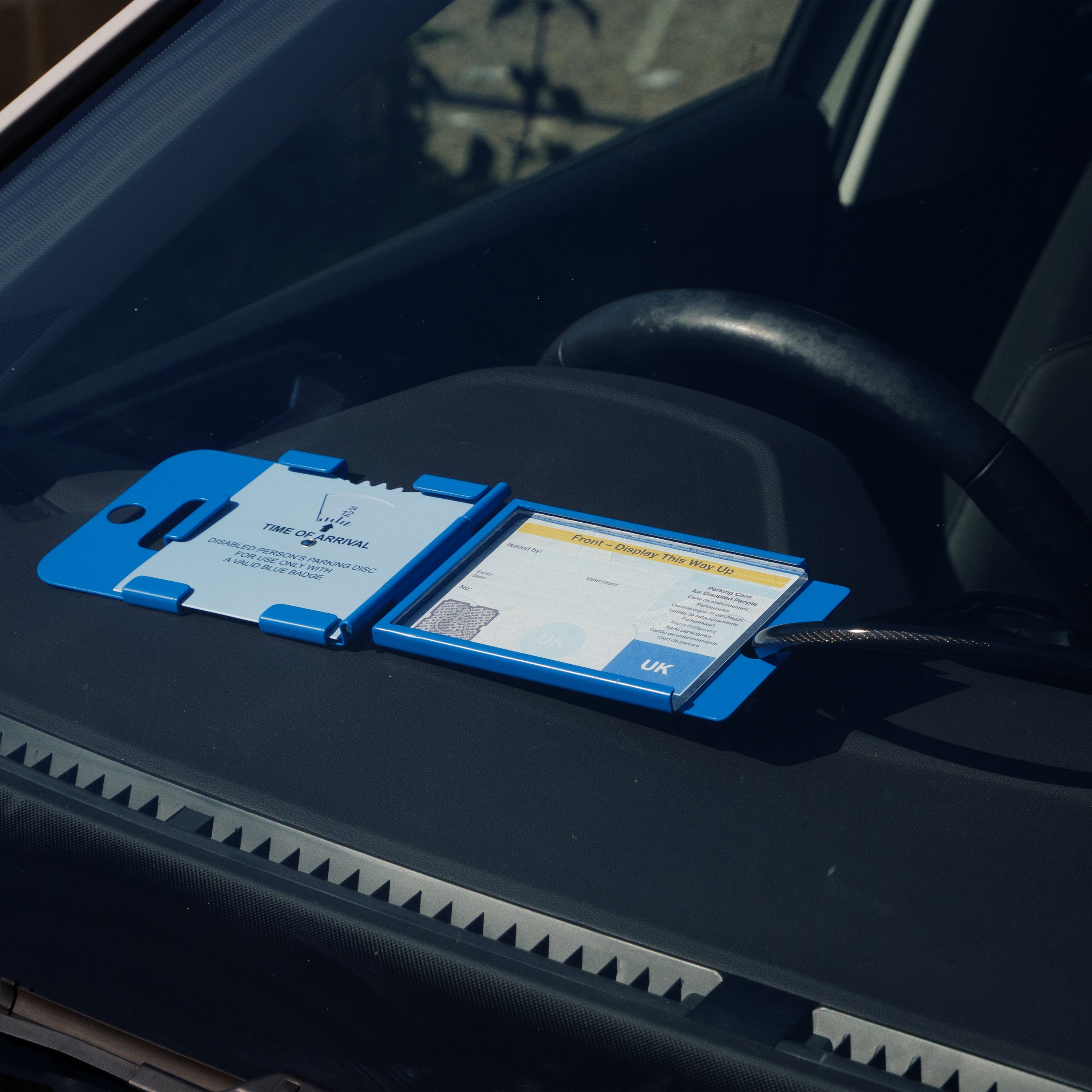 Folding Blue Badge Disabled Holder Guard With Parking Time Clock